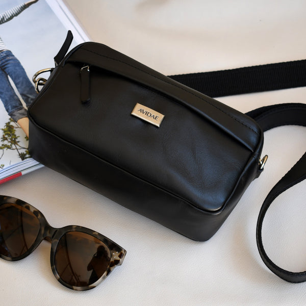 Cartera de Cuero Arrallán Negra