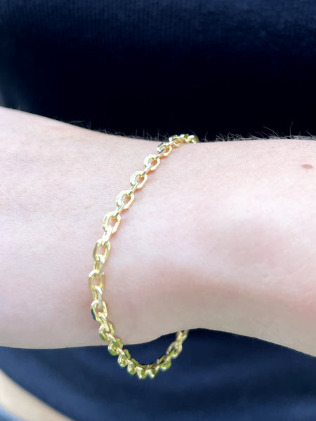 Pulsera Eslabones Baño Oro