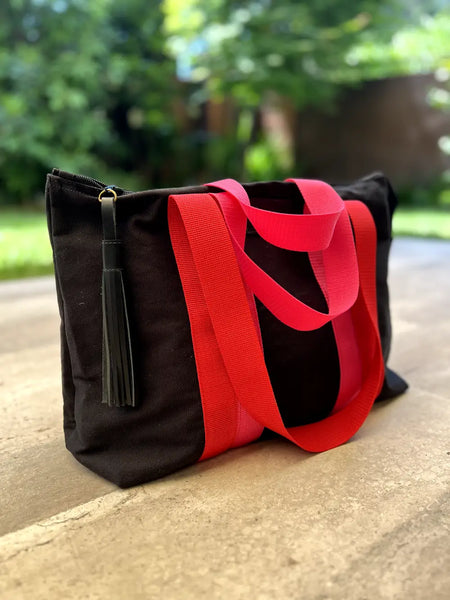 Bolso Agata Negro Rojo-Fucsia