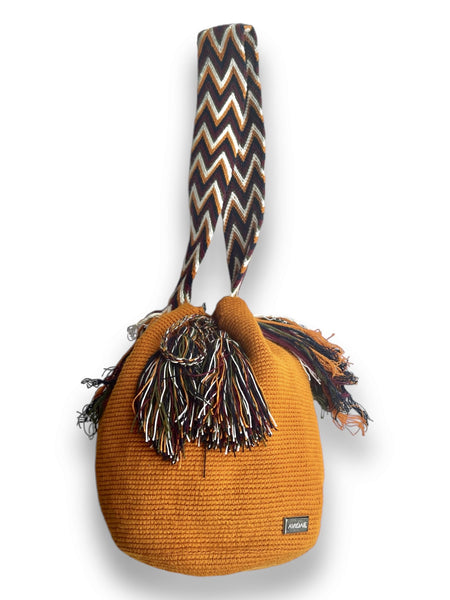 Bolso Wayuu Guajira Mostaza Grande