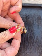 Aros Argolla Serpiente Baño Oro