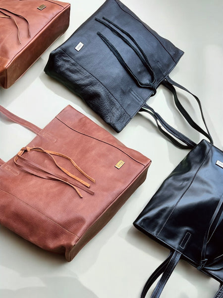 Cartera de Cuero Lazo Café Mocca