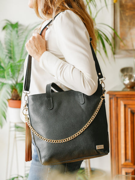 Cartera de Cuero Alba Negra