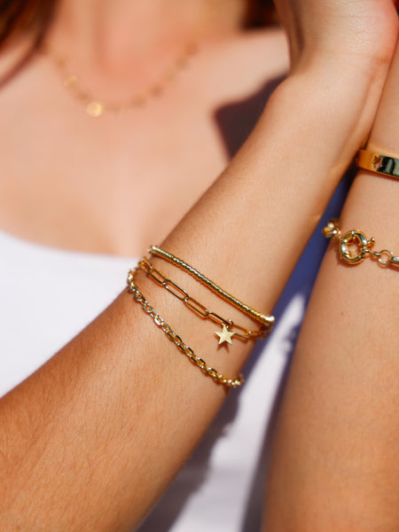 Pulsera Eslabones Baño Oro