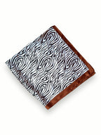 Pañuelo Cebra borde Café 70x70 cms.