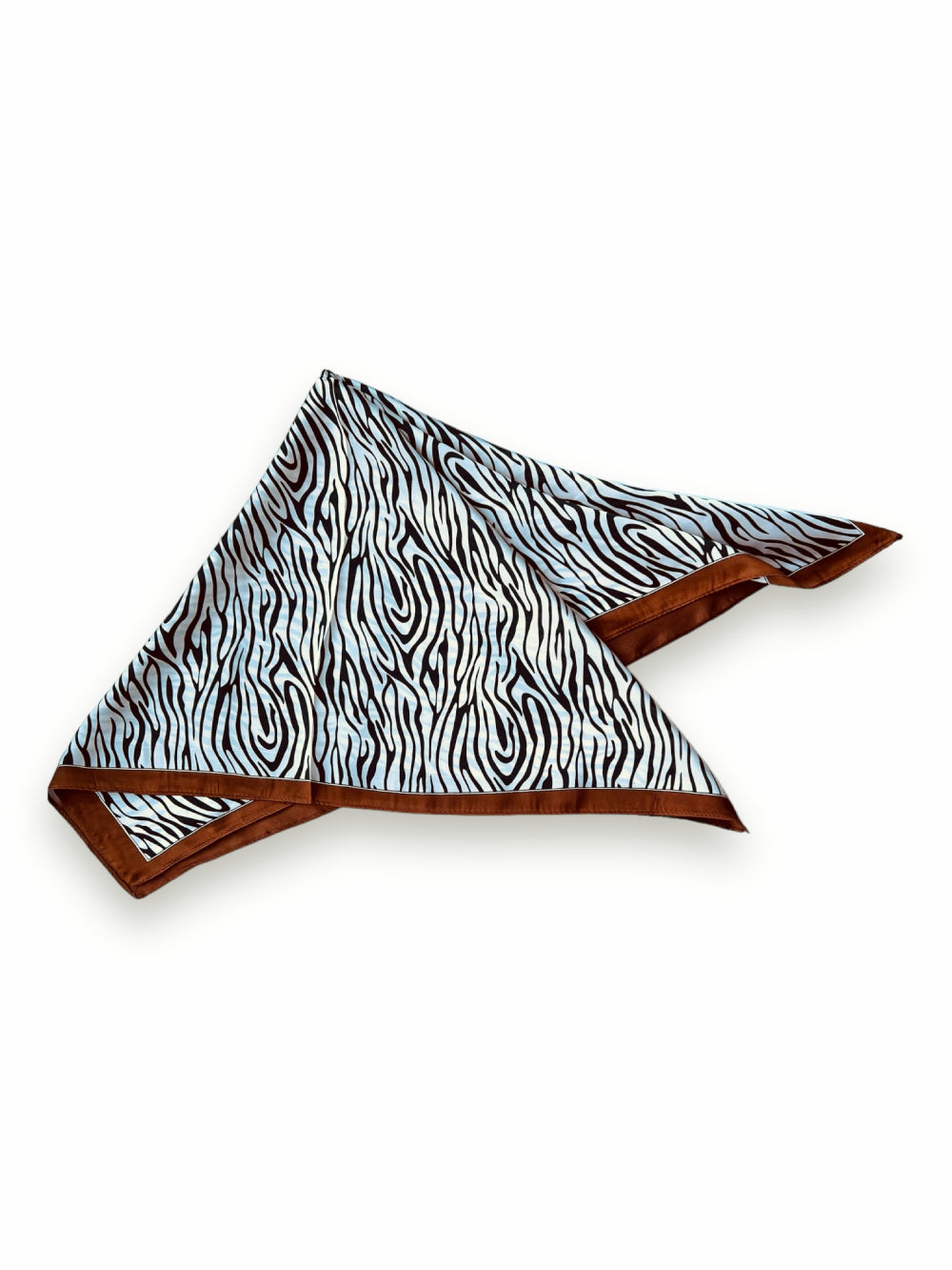 Pañuelo Cebra borde Café 70x70 cms.