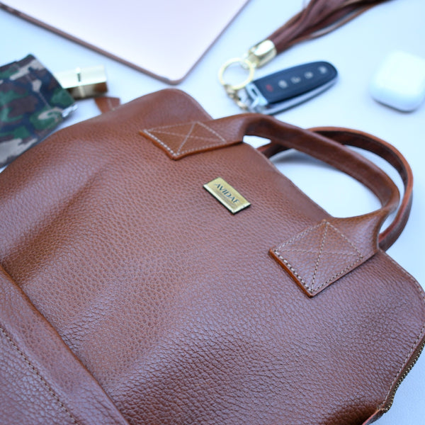 Mochila de Cuero Puemo Café Grano