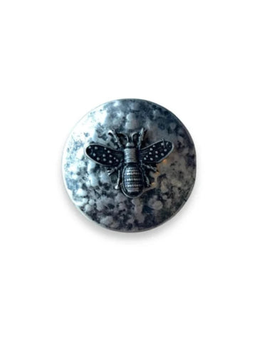 Hebilla Abeja Circular Plateada
