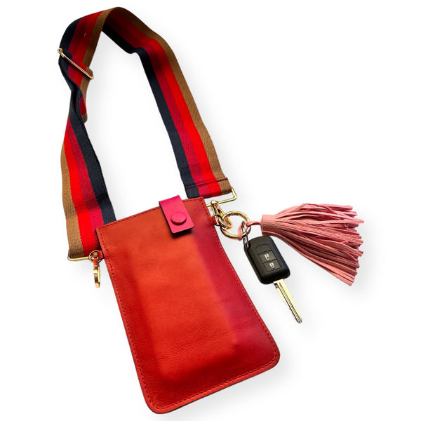 Cartera Portacelular de cuero Eva Rojo