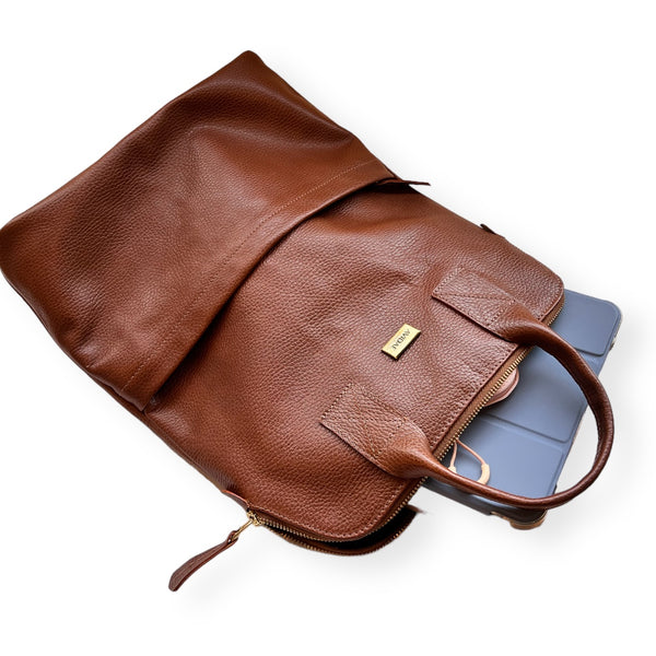 Mochila de Cuero Puemo Café Grano
