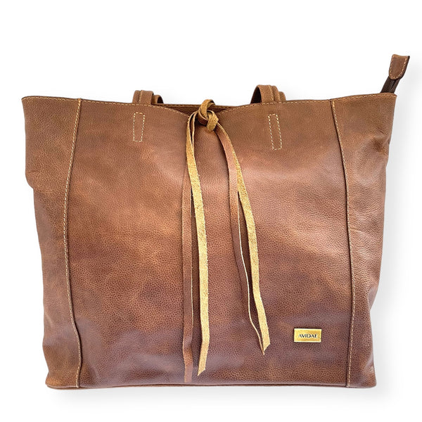Cartera de Cuero Lazo Café Mocca