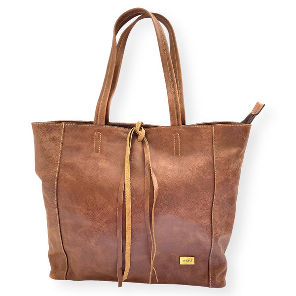 Cartera de Cuero Lazo Café Mocca