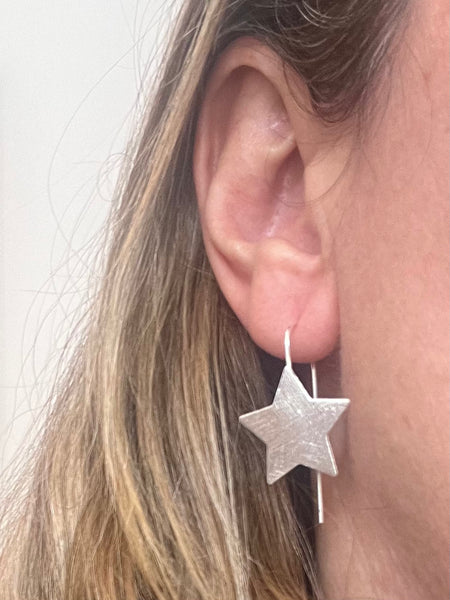 Aros Estrella Radiante Baño de Plata