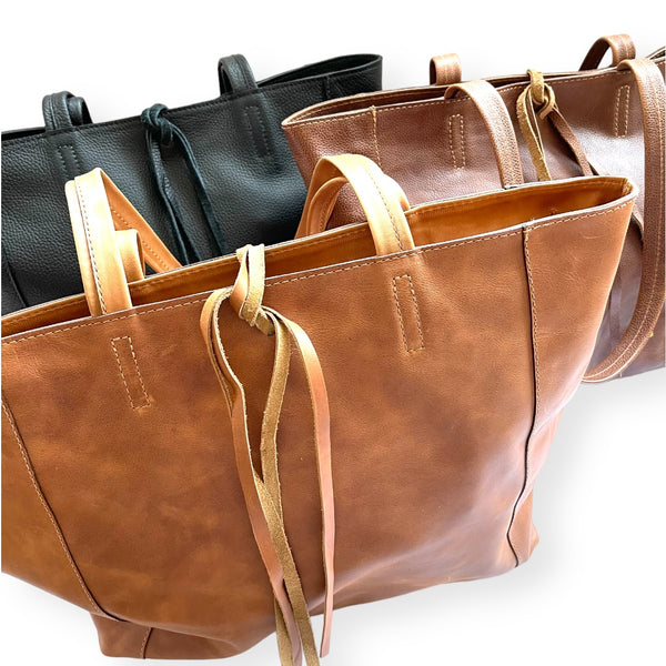 Cartera de Cuero Lazo Café