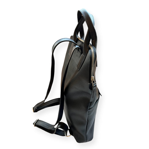 Mochila de Cuero Puemo Negro Grano