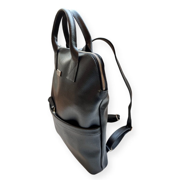 Mochila de Cuero Puemo Negro Grano