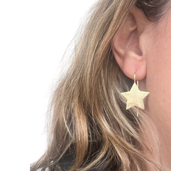 Aros Estrella Radiante Baño de Oro
