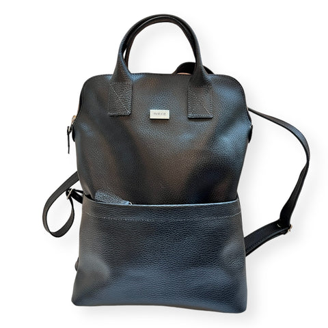 Mochila de Cuero Puemo Negro Grano