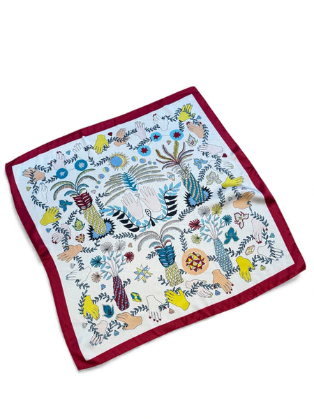 Pañuelo Místico borde Rojo 70x70 cms.