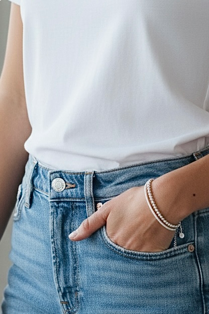 Pulsera Bolitas Baño Plata